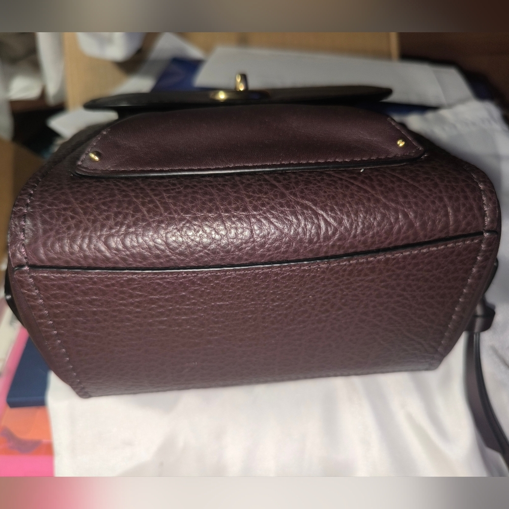 Coach Faye Mini Oxblood Leather Backpack - Picture 6 of 13